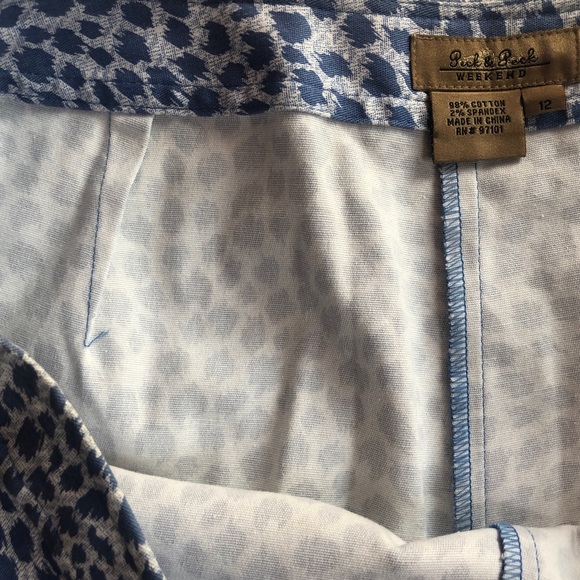 Peck & Peck navy print Casual Capri pants  Size 12 - Picture 5 of 9